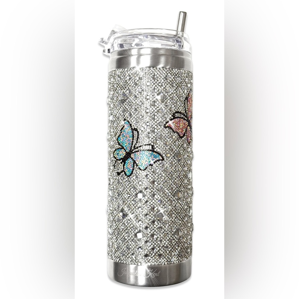 Jacqueline Kent TUMBLER CRYSTAL WINGS OF THE HEART BUTTERFLIES